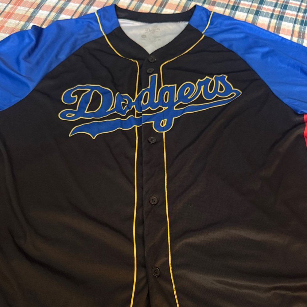 Philipinas Dodgers Black & Royal Blue Button-Up Baseball Jersey